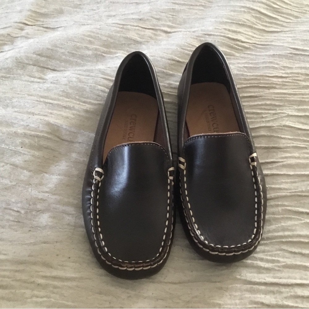 Crewcuts brown leather driving loafers NWOB